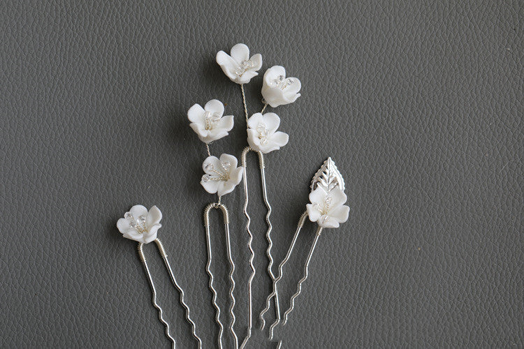 Beaded Crystal Hair Fork Set & Comb