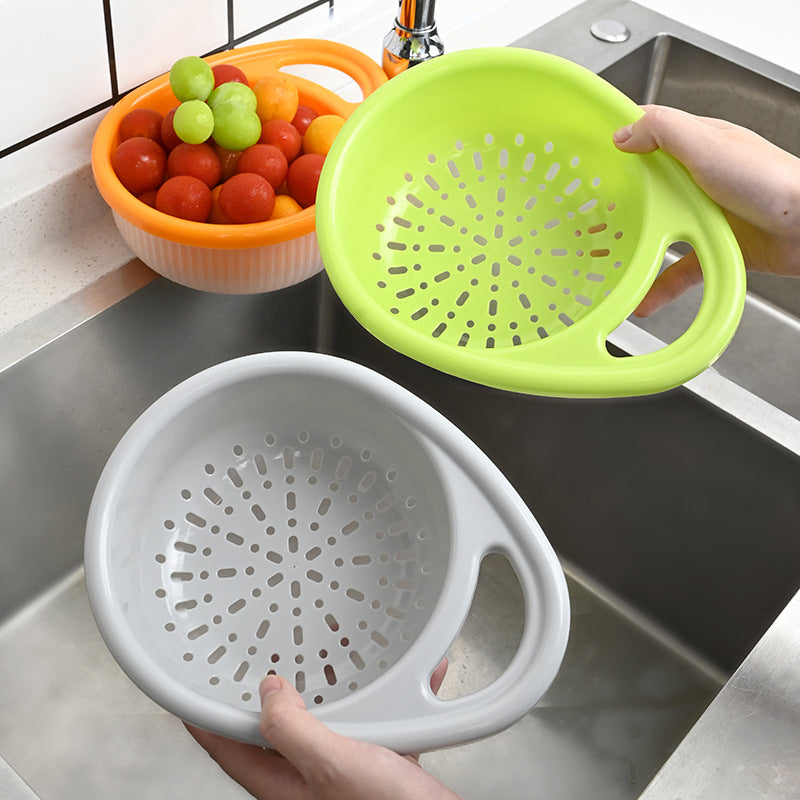 Double-Layer Portable Drain Basket - Multi-Functional Plastic Kitchen Screen