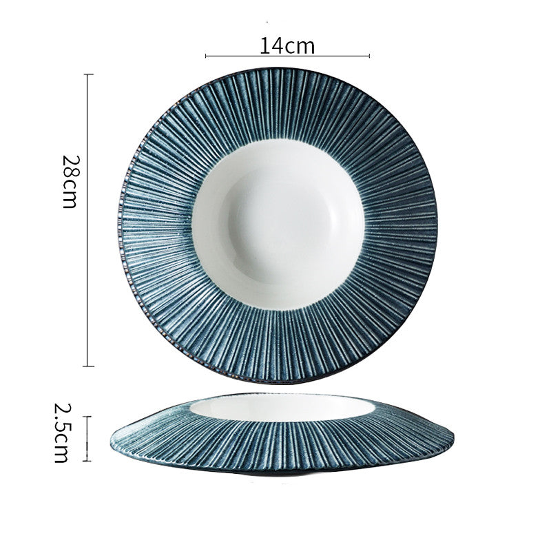 Porcelain Creative Straw Hat Dish Holder for Kitchen, Home Decor