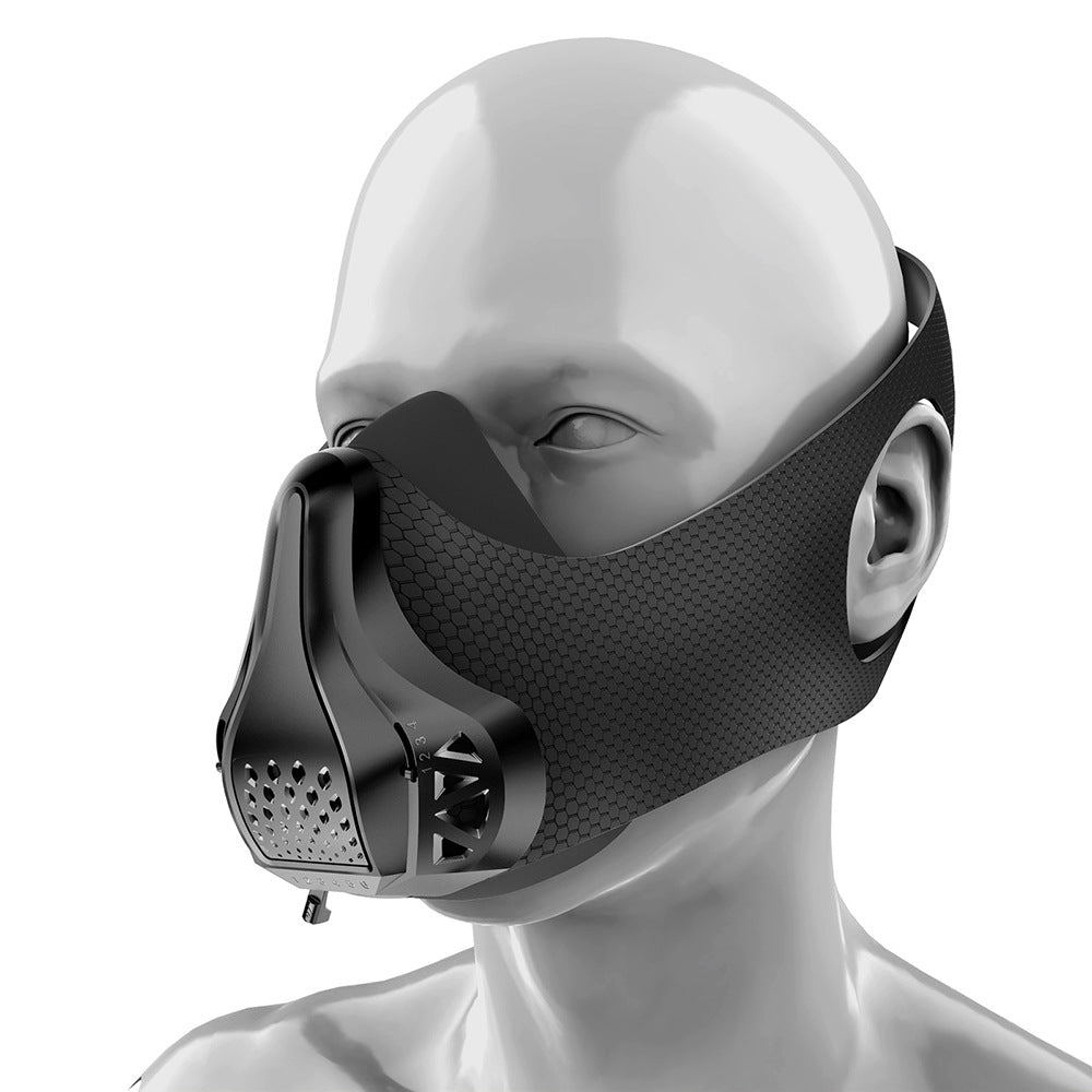 Sports Training Headgear with Oxygen Control - Black