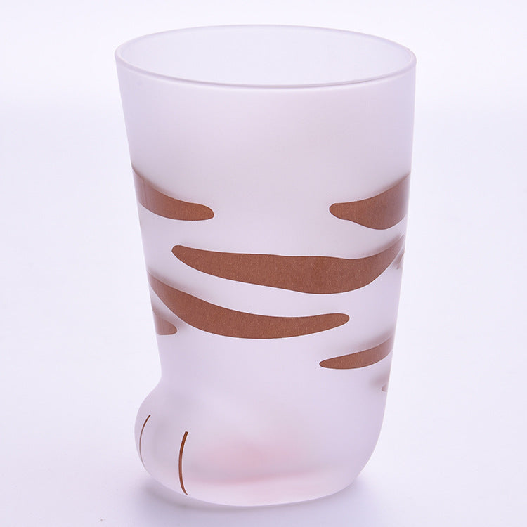 Cute Cat Paws Glass Mug - 300ml Heat-Resistant Tumbler