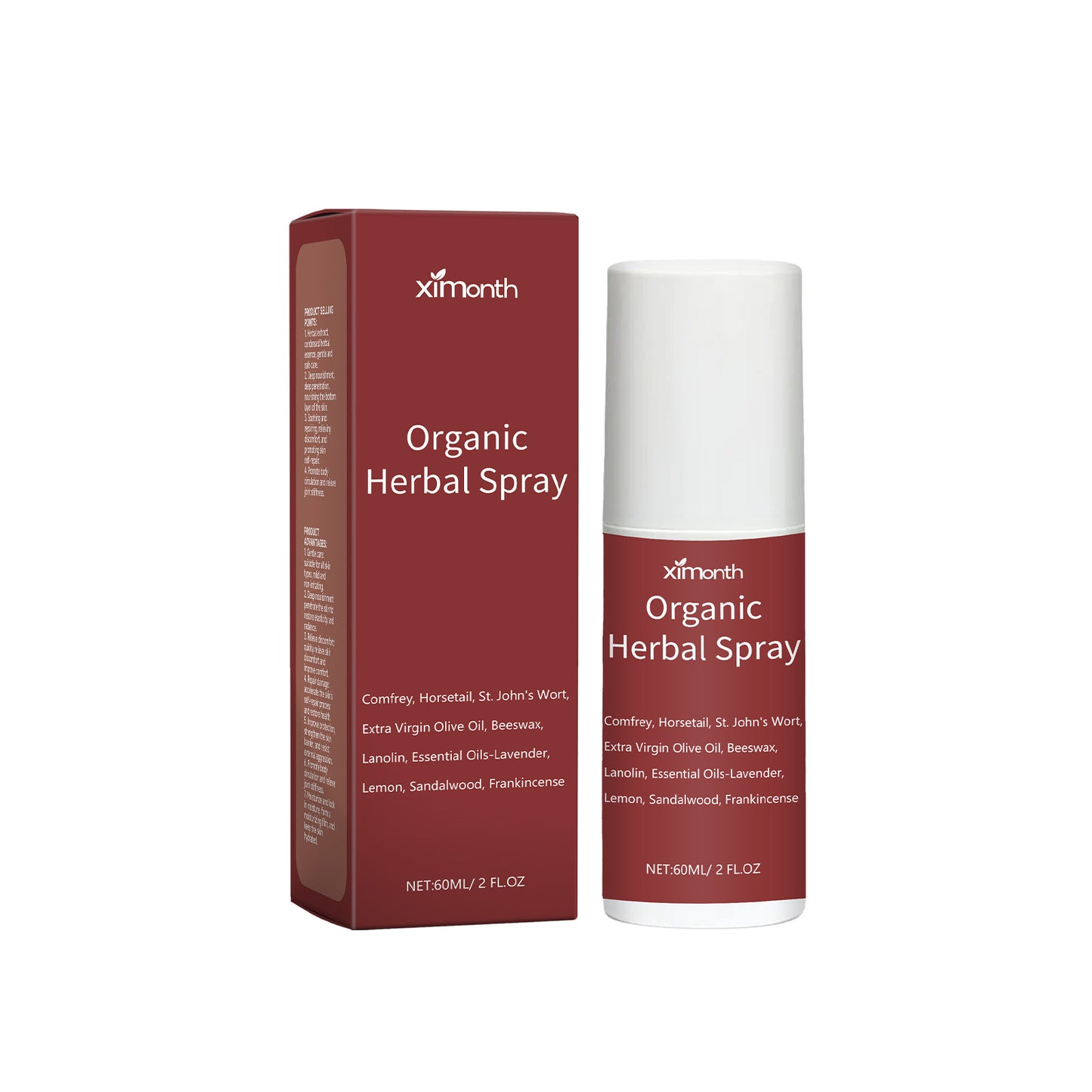 Herbal Soothing Body Massage Spray - 60ml Comfrey Extract Skin Treatment