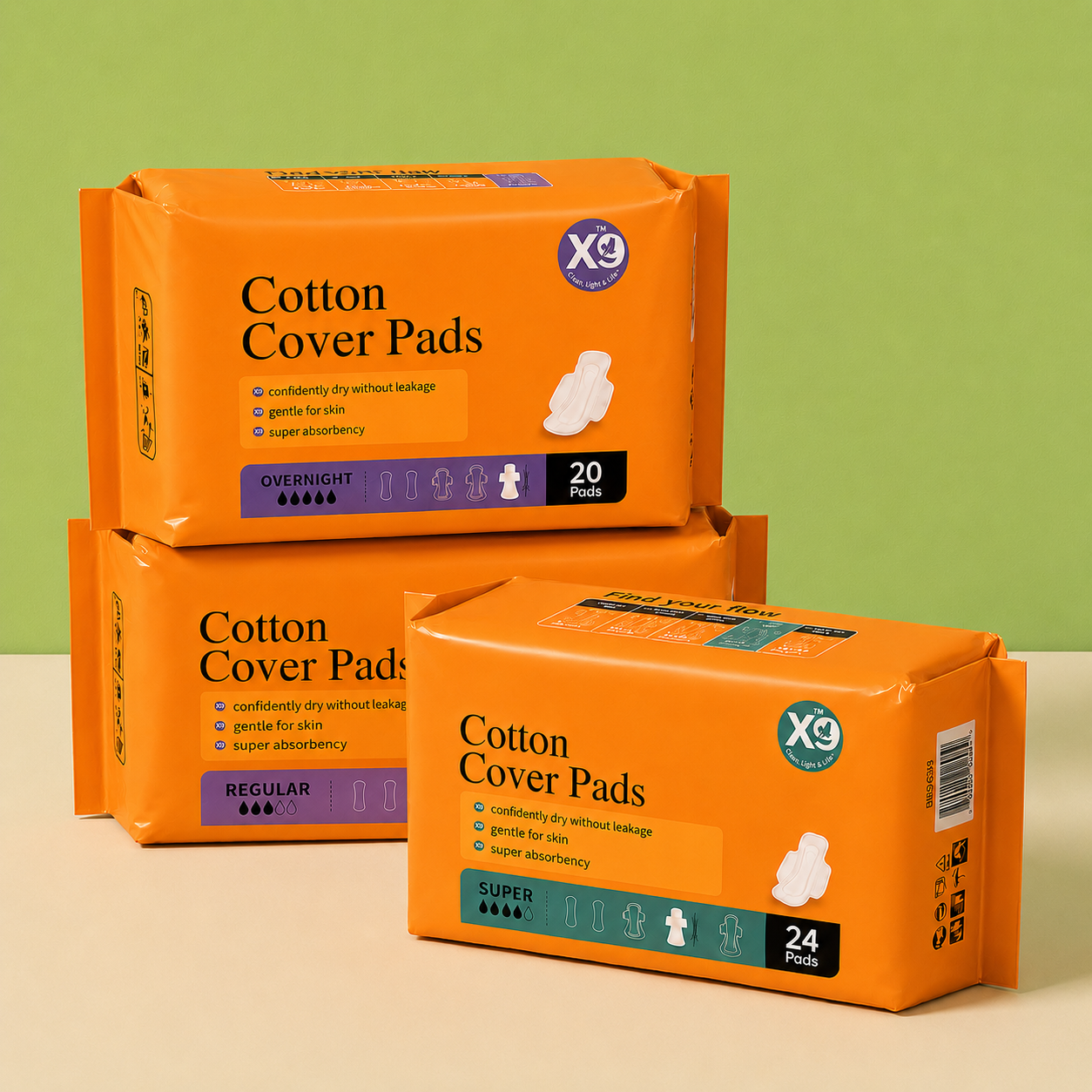 Cotton Cover Period Pads for Women - Regular Absorbency