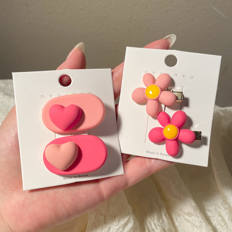 Cute Hair Clips Set - Handmade Resin Hairpins