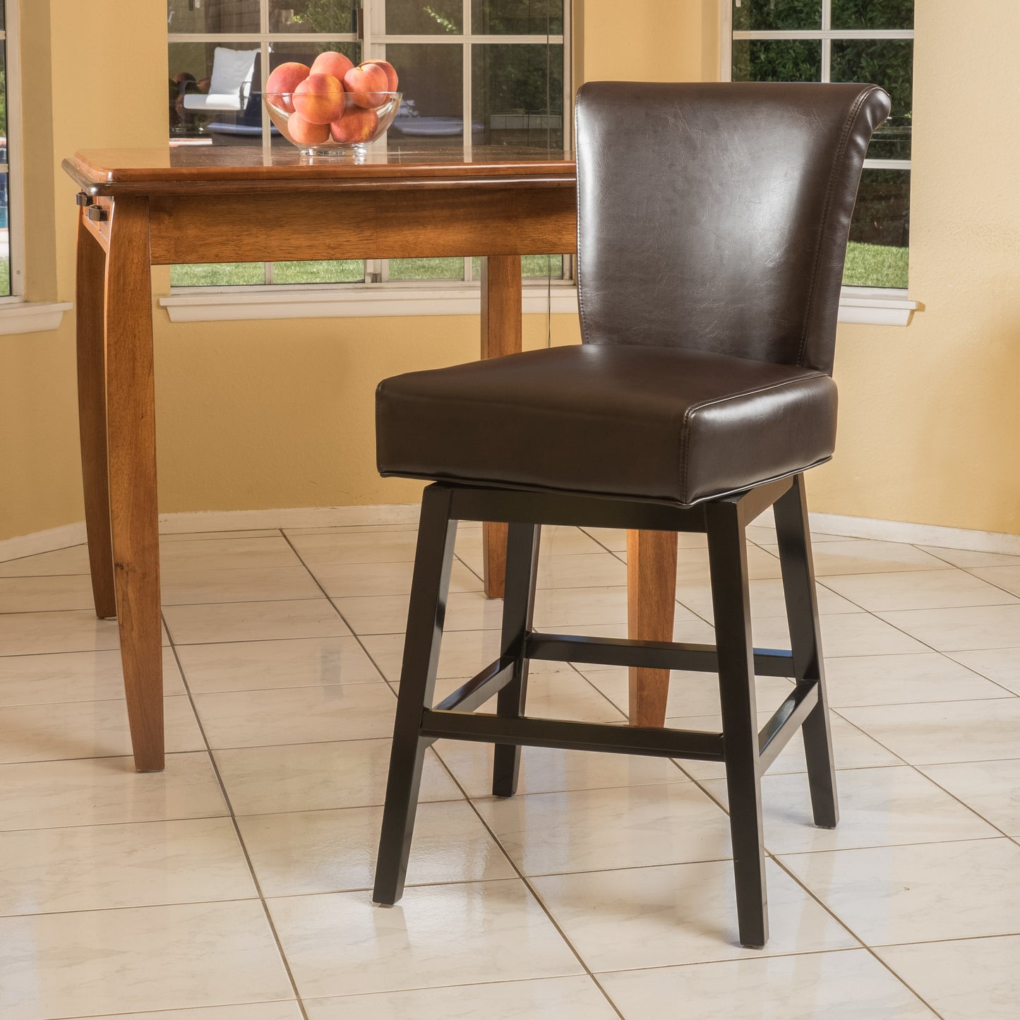 28-inch PU Leather Swivel Counter Stool