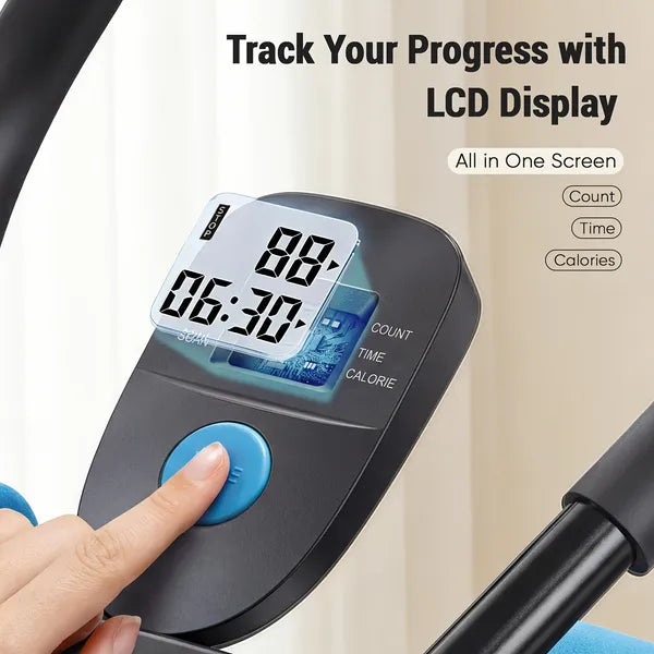 Adjustable Ab Trainer for Core Workout - Foldable & LCD Display