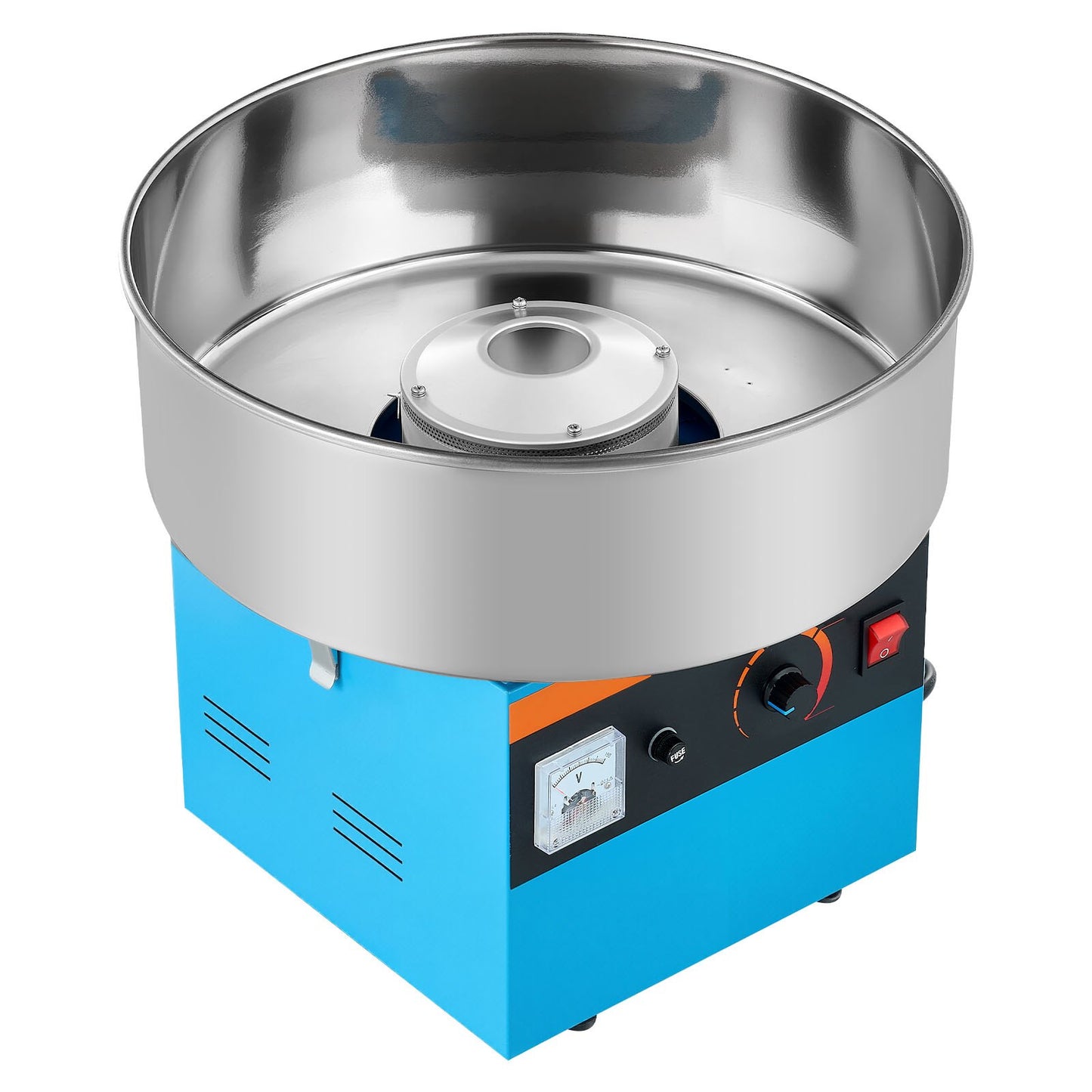Electric Cotton Candy Machine with Stainless Steel Body and Blue Finish