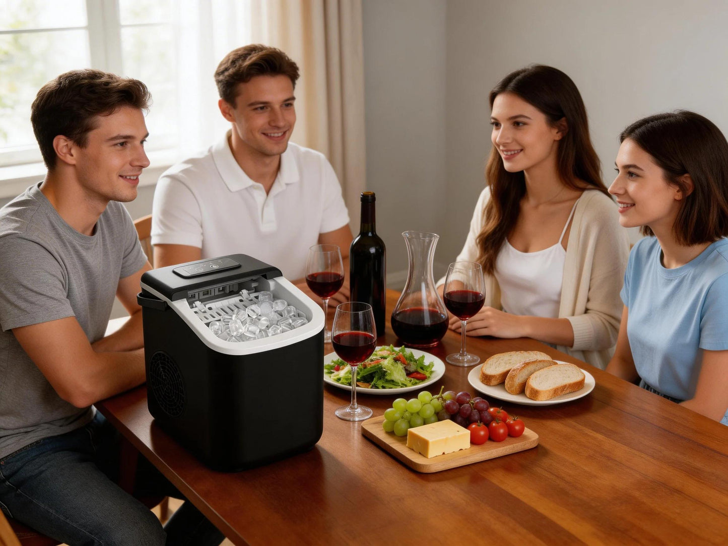 Portable Countertop Ice Maker Compact, Self-Cleaning, With Handle