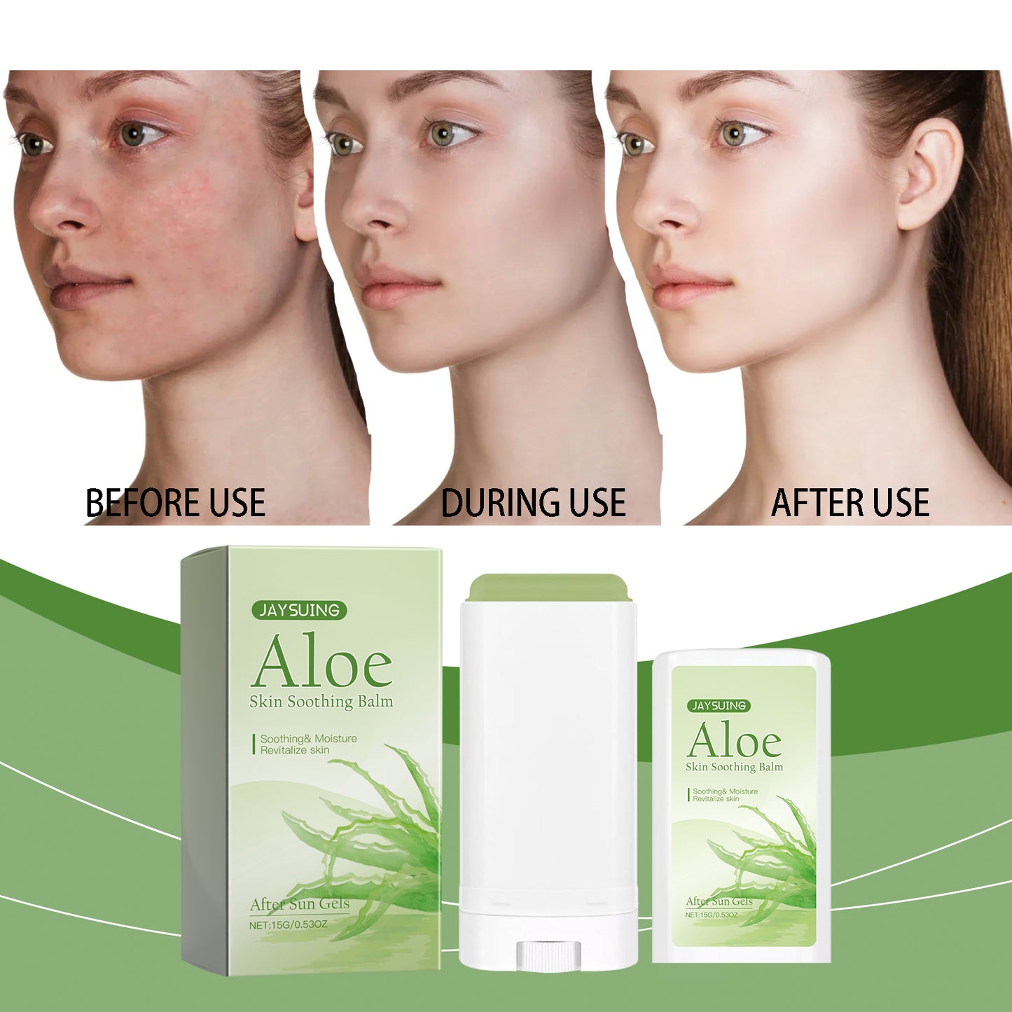 Aloe Vera Repair Stick Moisturizing Skin Care Balm for Sunburn Relief