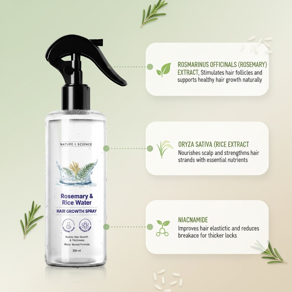 Rosemary Rice Water Hair Spray - Moisturizing