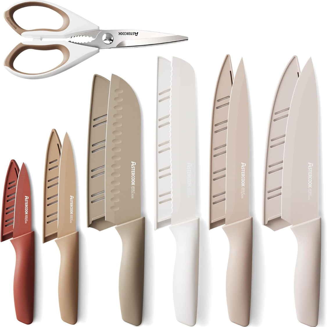 13-Piece Kitchen Knife Set with Anti-Rust Coating & Blade Guards