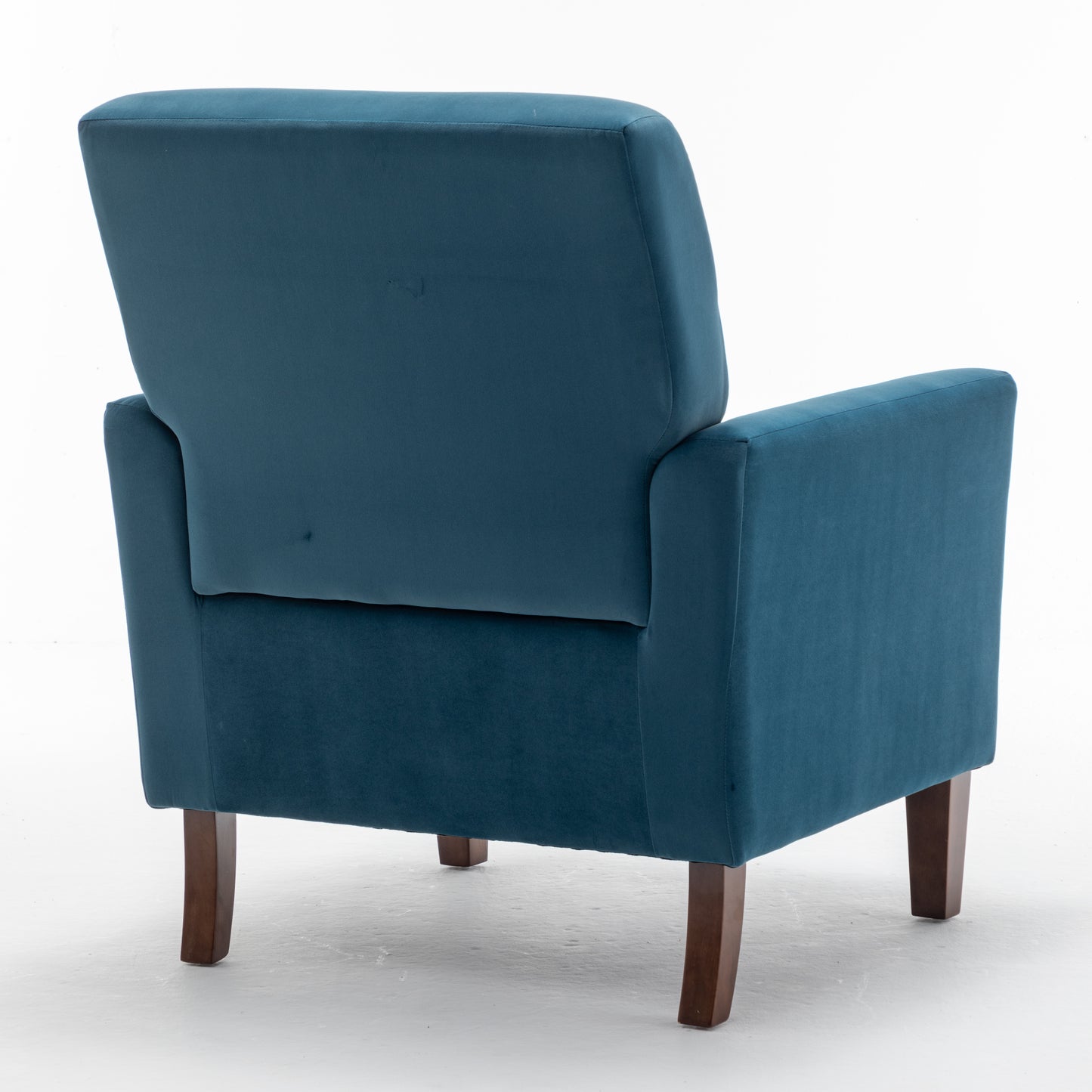 Patterned Polyester Blend Armchair, Solid Birch Wood Frame With Brown