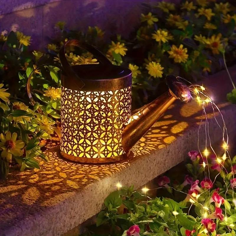 2-Pack Solar Watering Can String Lights - Outdoor Garden Decor