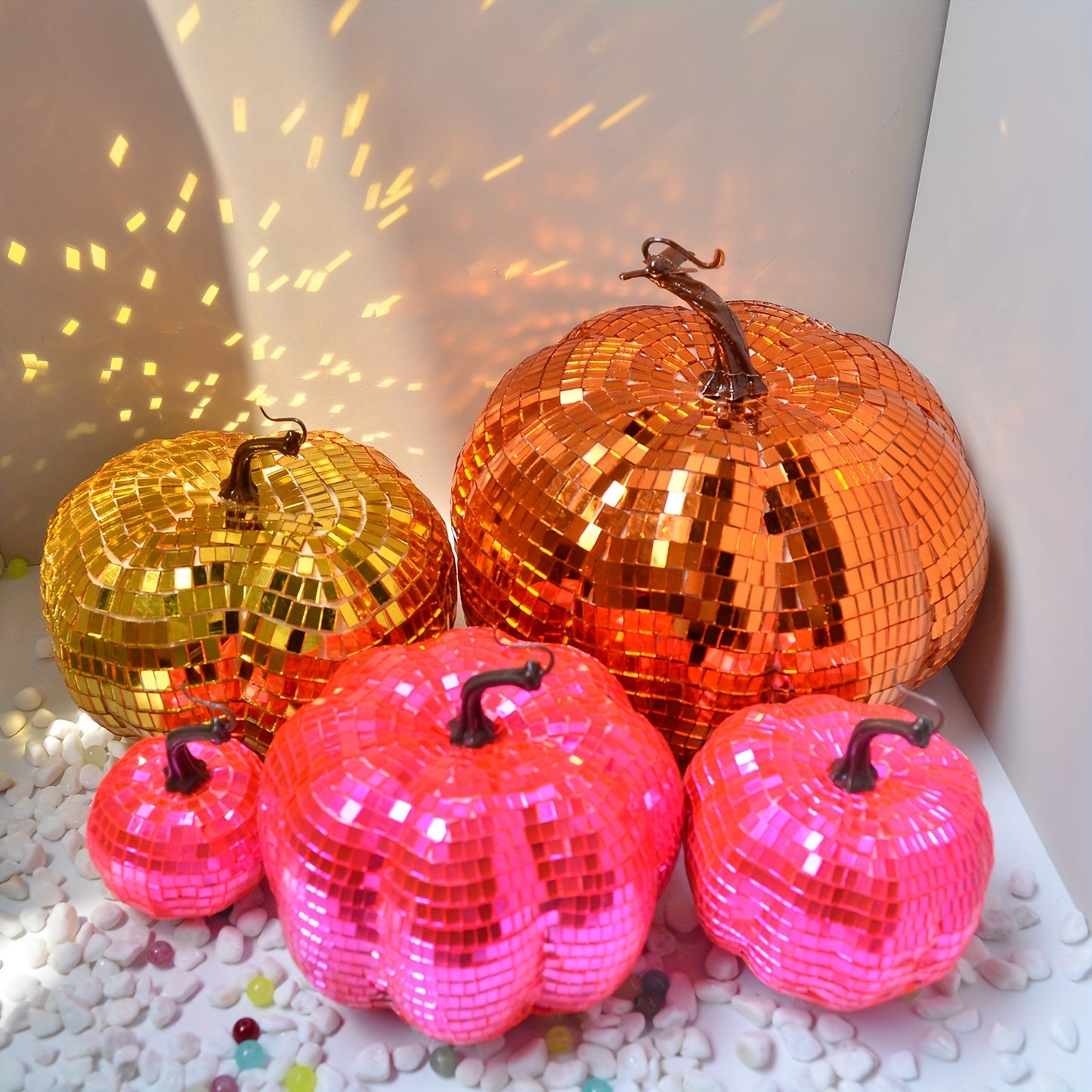 Halloween Party Home Decoration Props Mirror Glass Pumpkin - Multiple Sizes