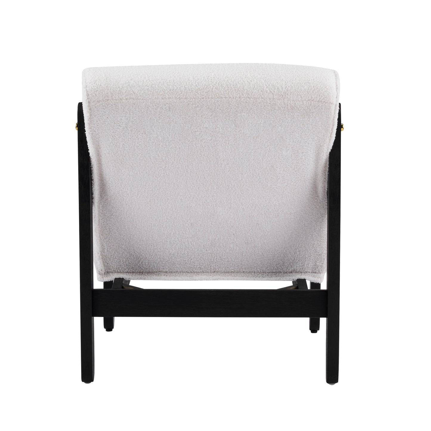 Fluffy Accent Chair White With Black Solid Wood Frame