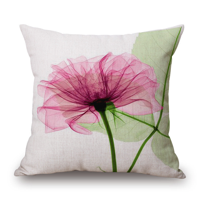 Blue Tulip Linen Pillow Cover for Sofa, Car & Home Decor 40x40cm or 45x45cm