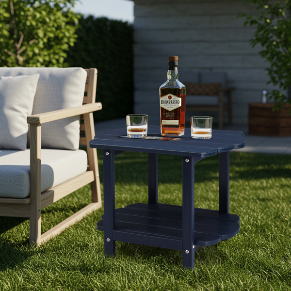 2-Tier Outdoor Side Table, HDPE Adirondack Table Patio Weather