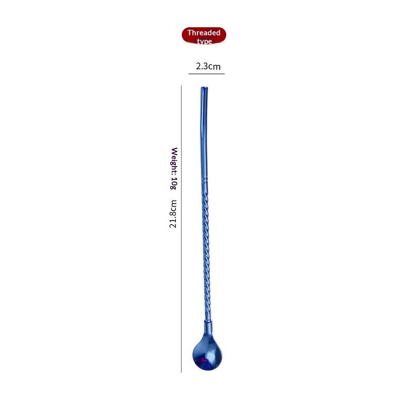 Stainless Steel Straw Spoon Set for Kitchen & Home Storage