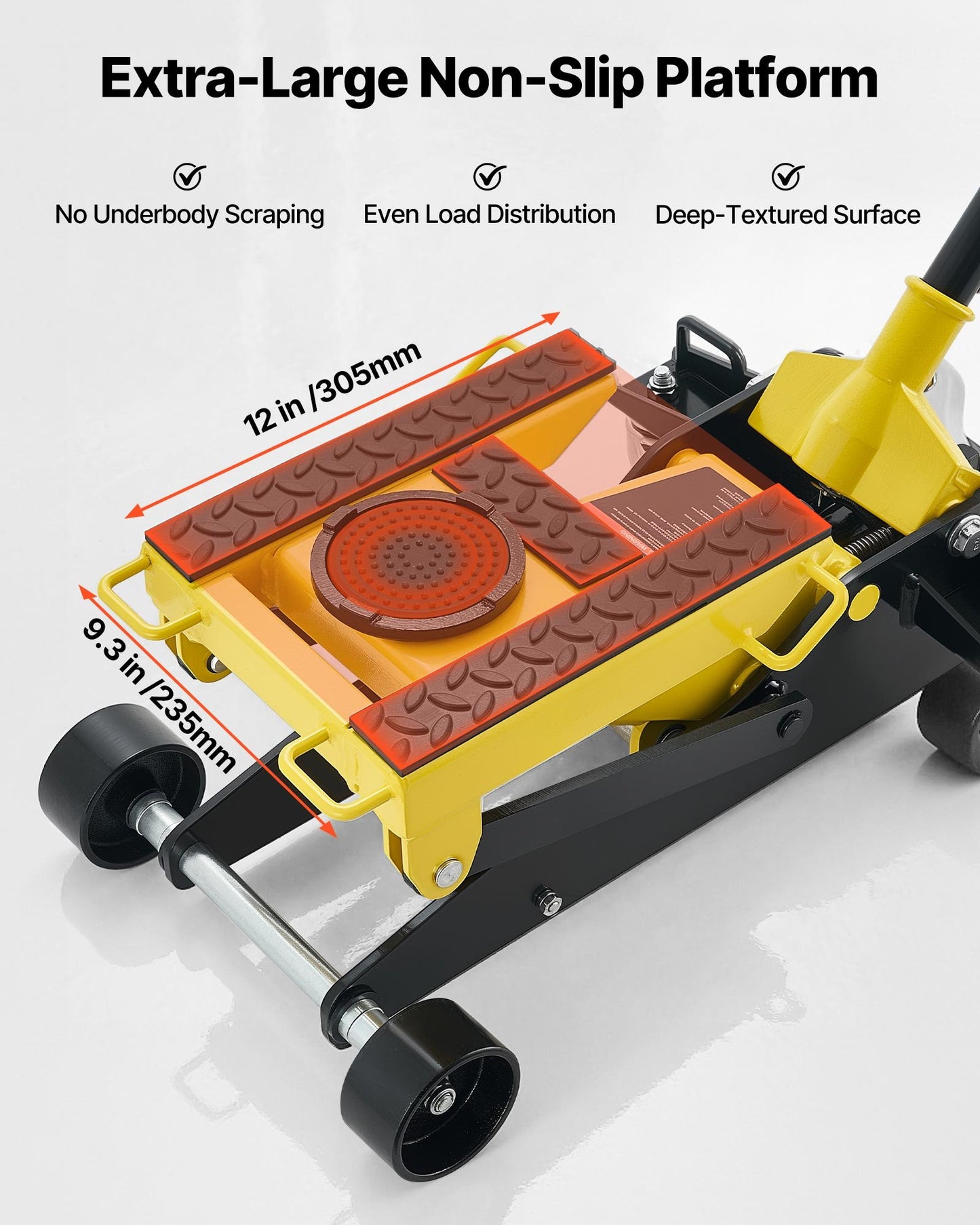 2 Ton Low Profile Hydraulic Floor Jack for Cars Motorcycles & ATVs - Steel Trolley Lift