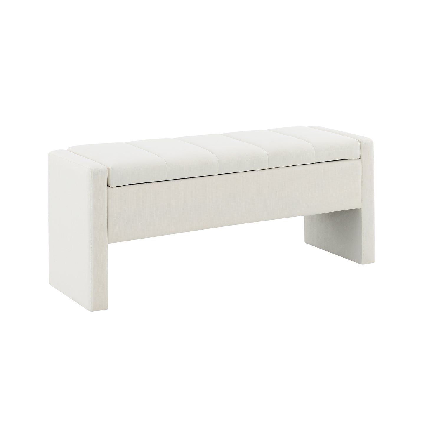 Upholstered Storage Bench with Comfy Design - Beige