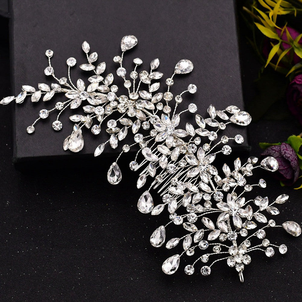 Korean Style Bridal Hair Clip with Rhinestones
