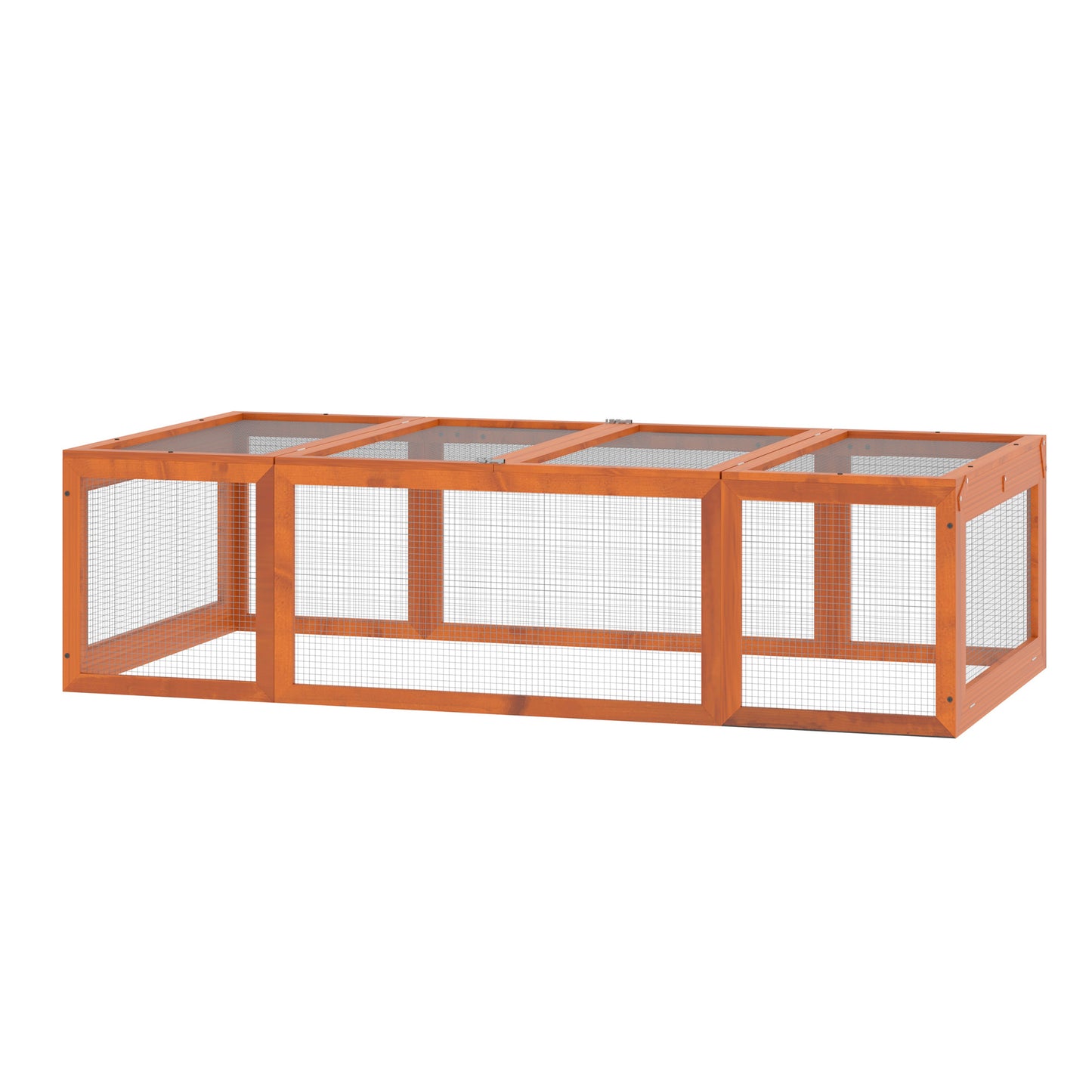 Large Wooden Rabbit Hutch Enclosure with Lockable Doors Outdoor Small Animal Habitat