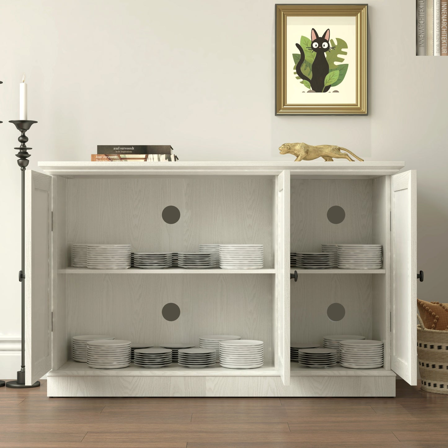 45 Wide Storage Cabinet With 3 Mirrored Acrylic Doors, Sideboard