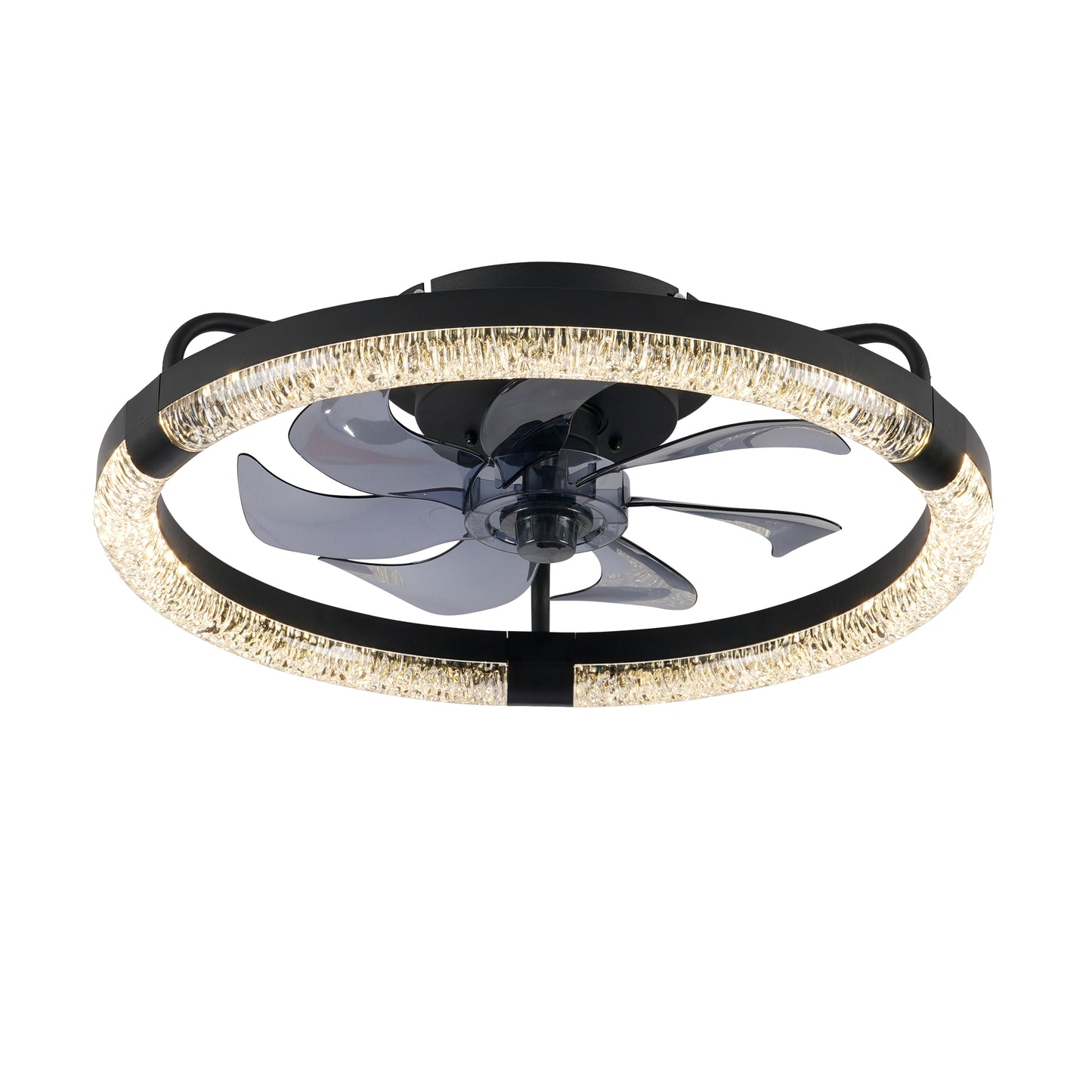 20" Modern Ceiling Fan with LED Light & Remote Control - Matte Black