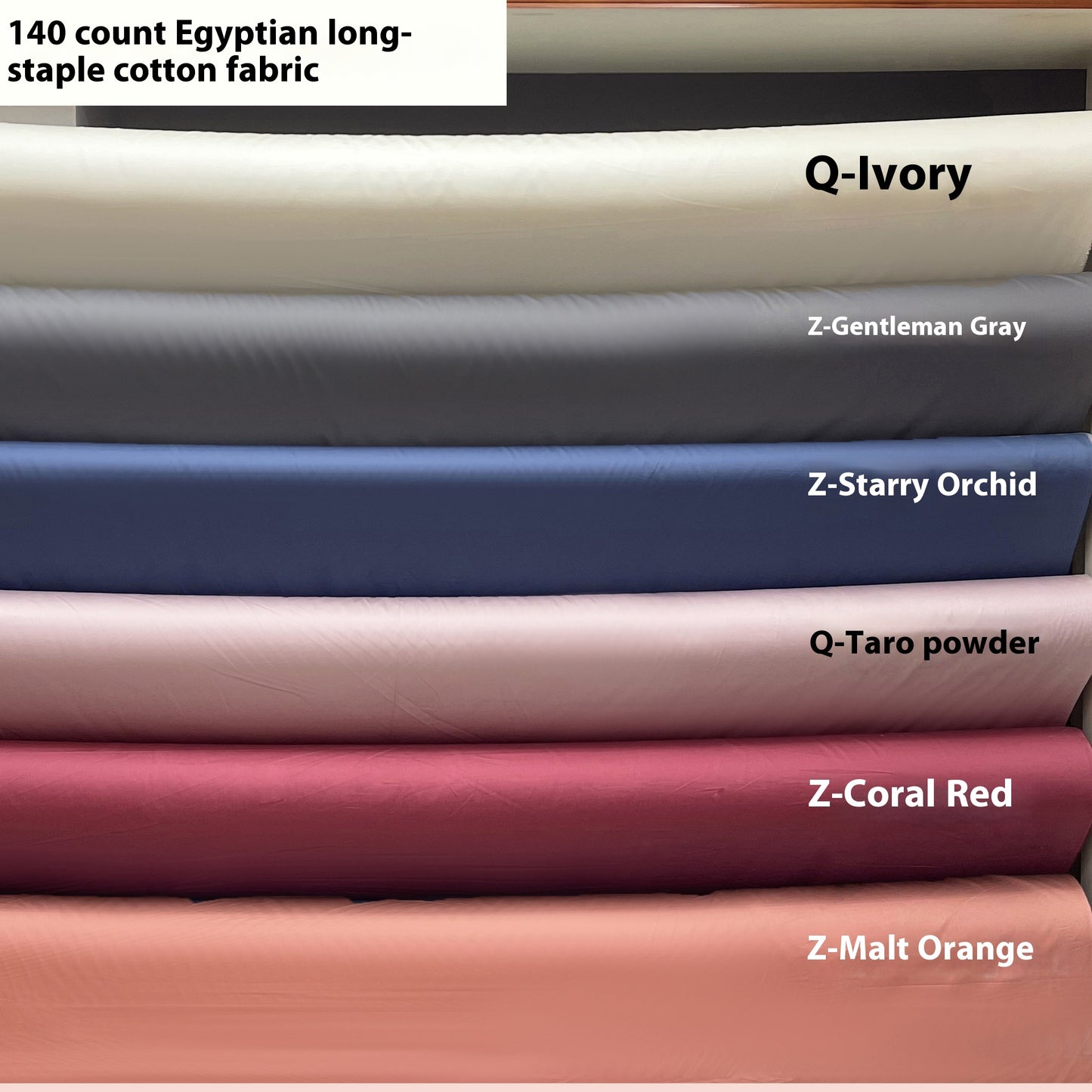 Egyptian Long-Staple Satin Cotton Fabric for Sewing & Home Decor, 140x140 or 280x130