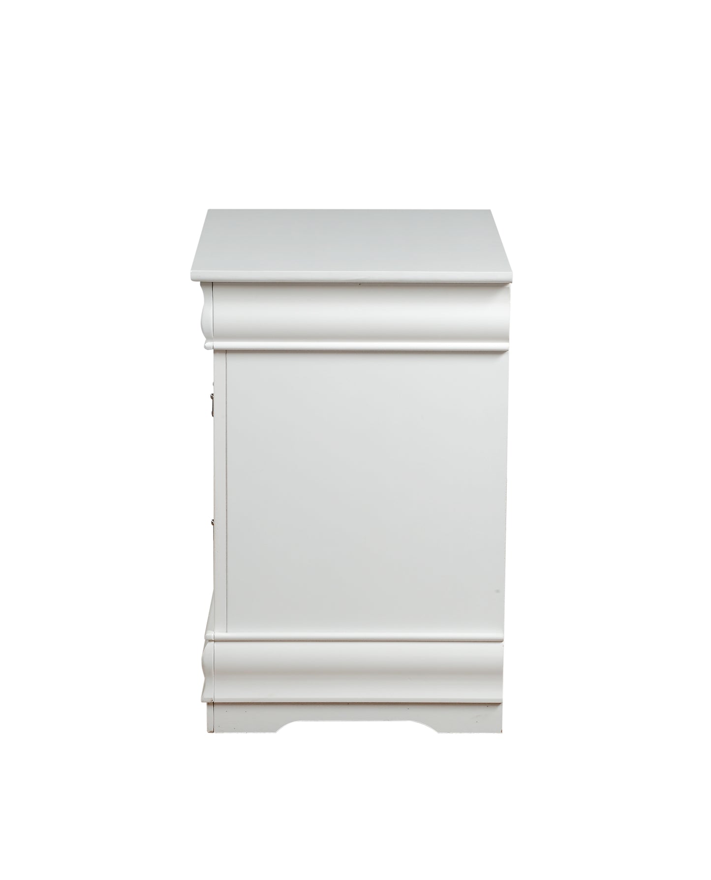 White Finish Nightstand with 2 Drawers - Modern Design