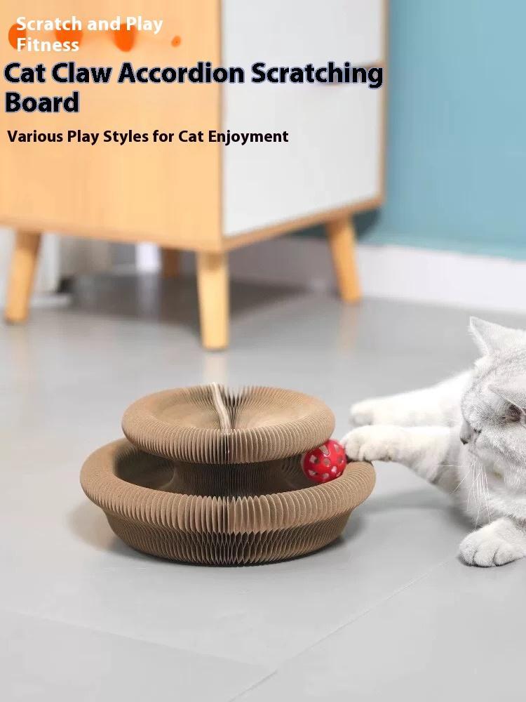 Foldable Wooden Cat Scratching Post - Interactive & Anti-Scratch Design