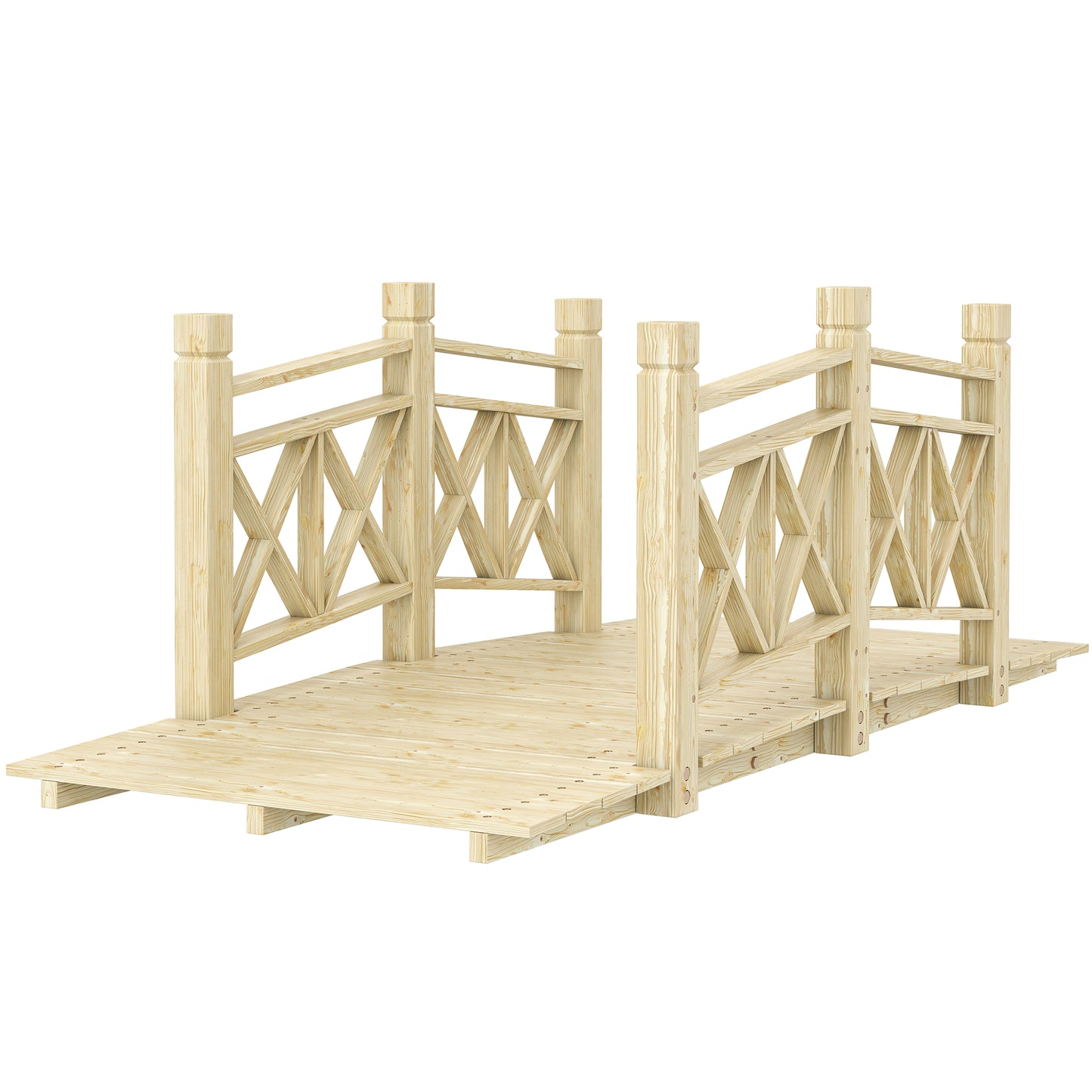 Wooden Garden Bridge Footbridge for Ponds Creek Streams 5 ft Nature Wood