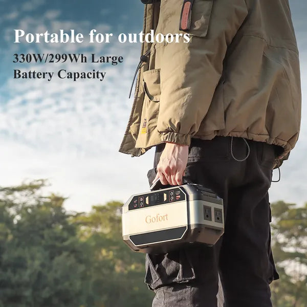 Portable Power Station 299Wh Solar Generator with 2 AC Outlets