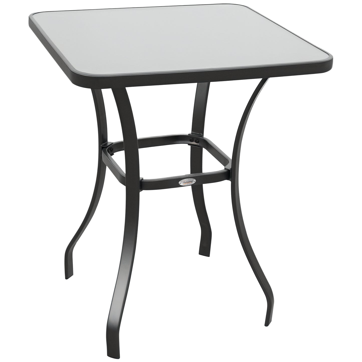 27" Square Bistro Table - Outdoor Dining with Tempered Glass Top