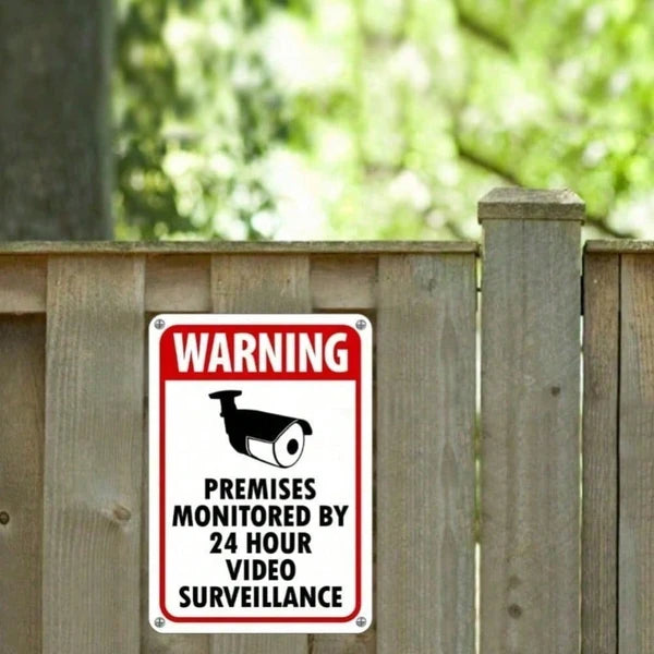 CCTV Security Warning Sign - Metal Indoor/Outdoor Surveillance Sign