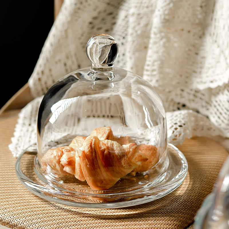Ceramic Dessert Dish with Lid Set - Nordic Style, Multiple Colors