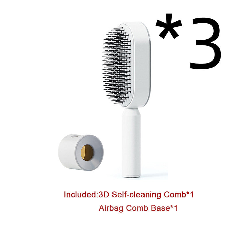 Self-Cleaning Hair Brush with 3D Air Cushion for Scalp Massage & Detangling