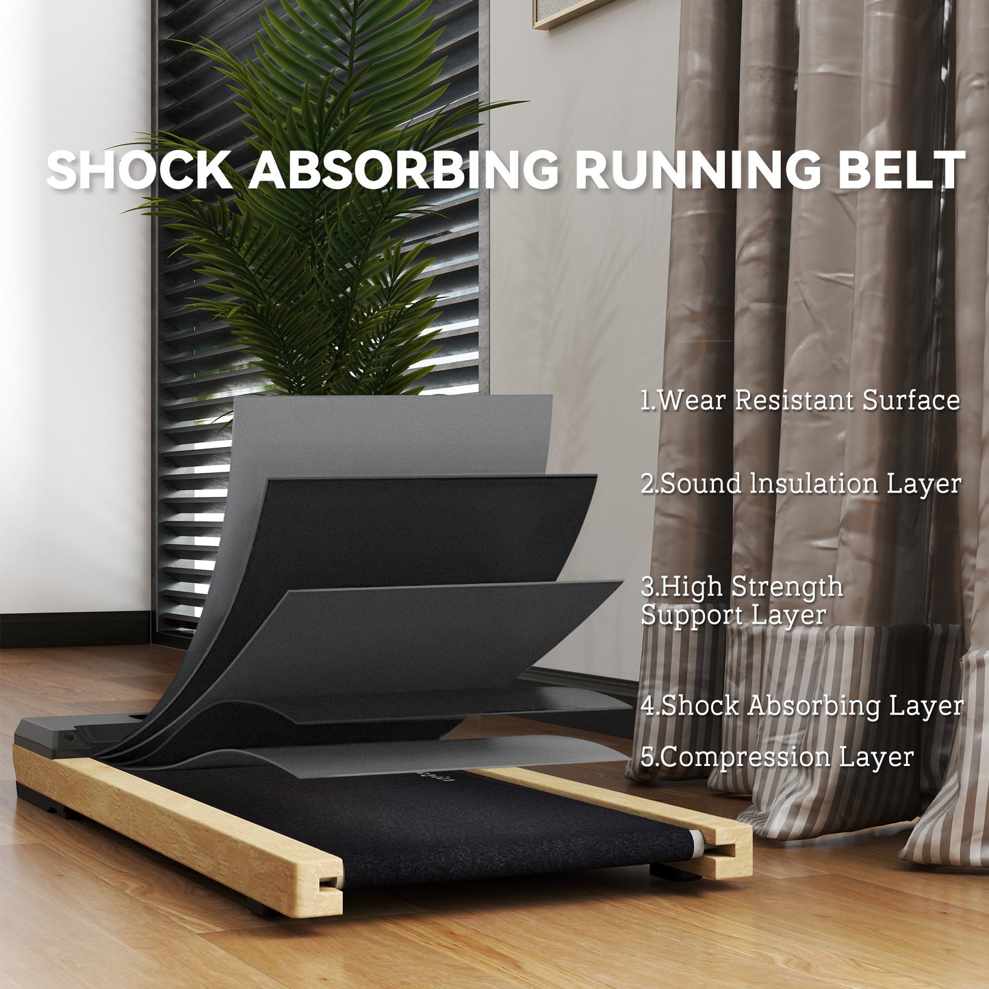 Under Desk Treadmill with Remote Control - 2.5HP Walking Pad