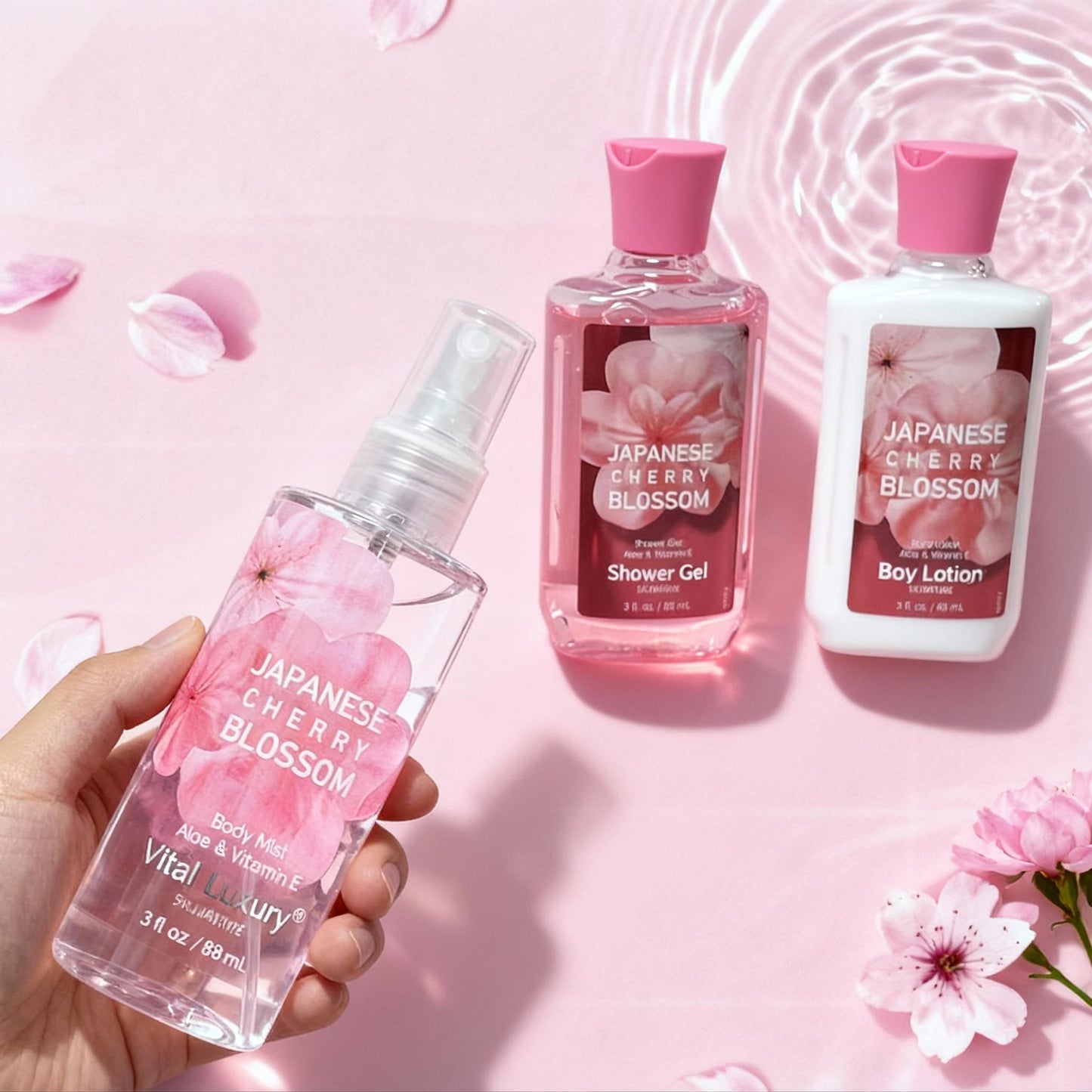 3-Piece Travel Body Care Set - Refreshing Shower Gel, Lotion & Body Mist