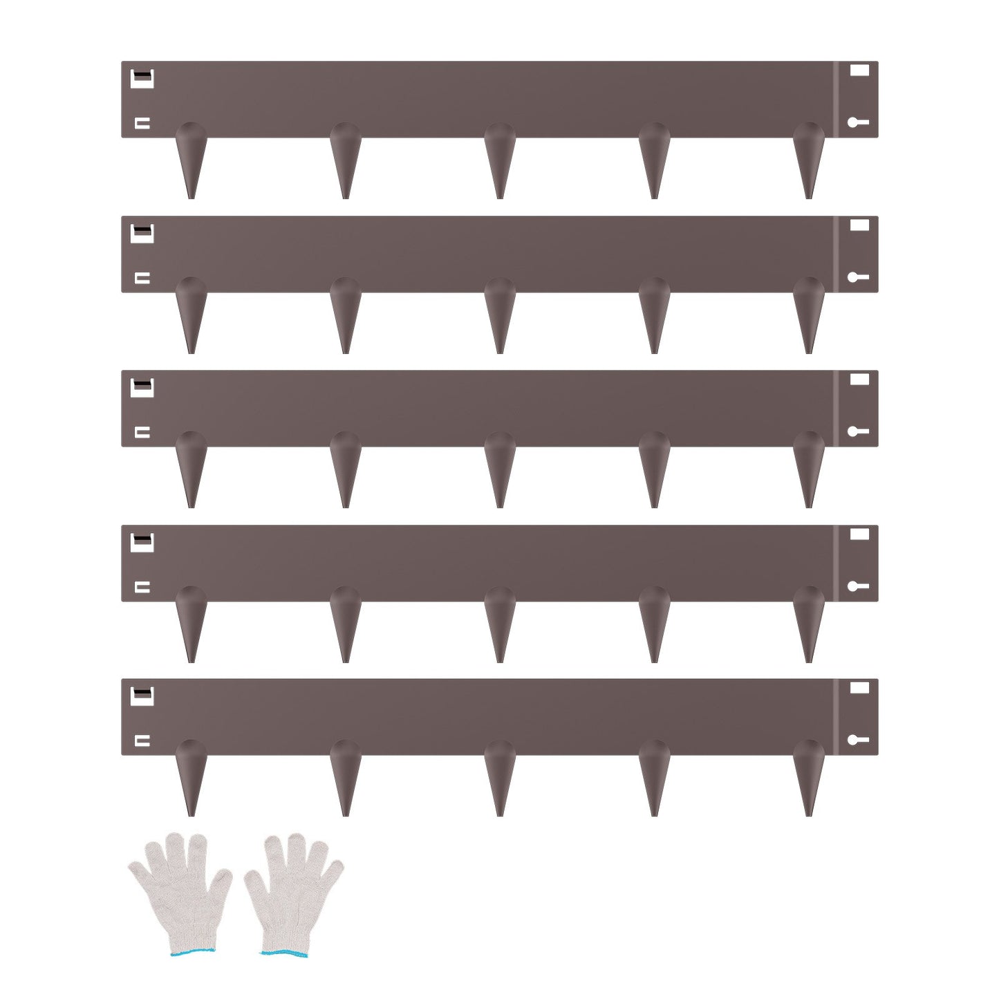 Rust-Resistant Steel Landscape Edging 5 Pack - 39 x 4 Inches, Brown Garden Border