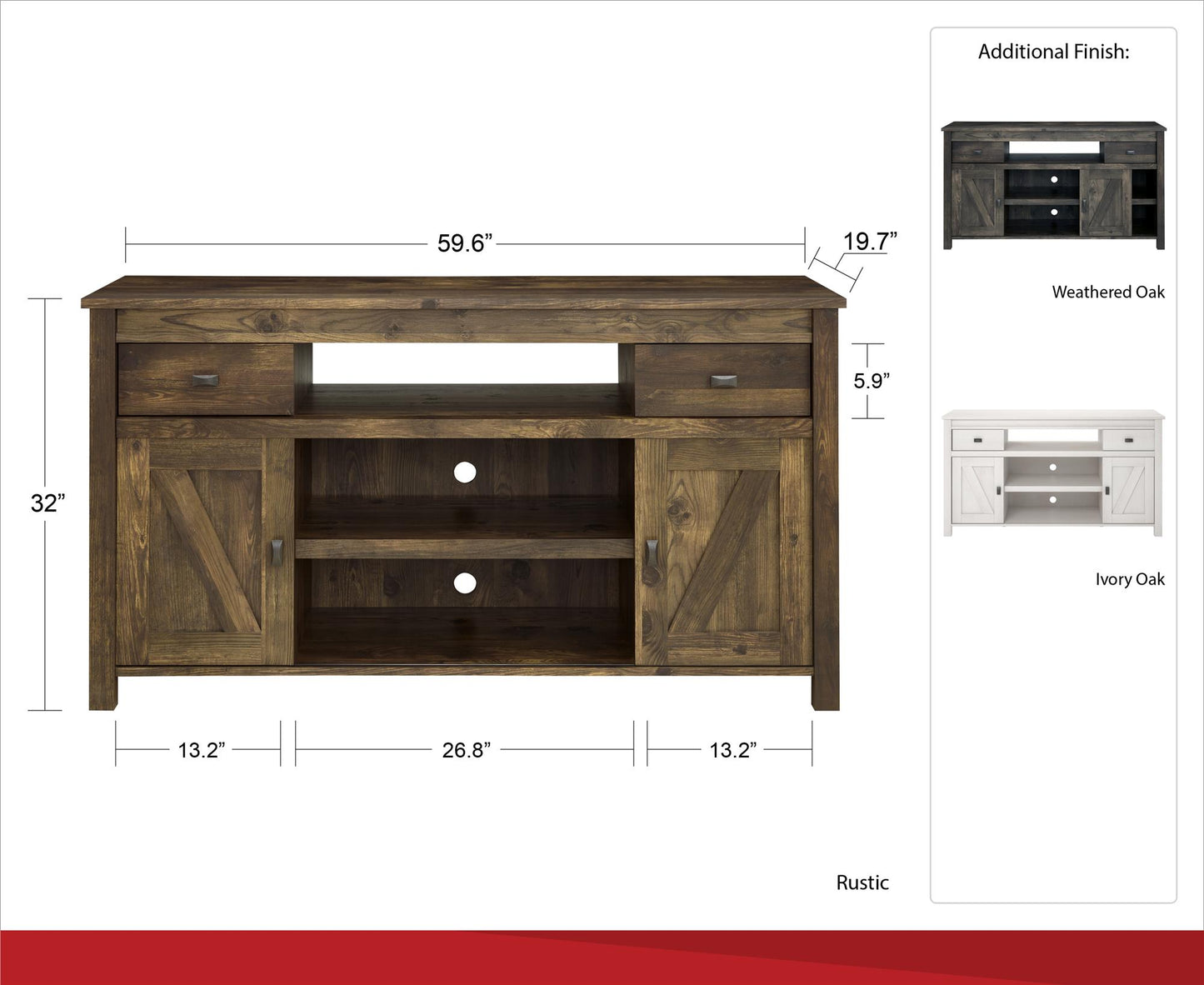 Farmington TV Stand for TVs Up to 60" - Oak Finish