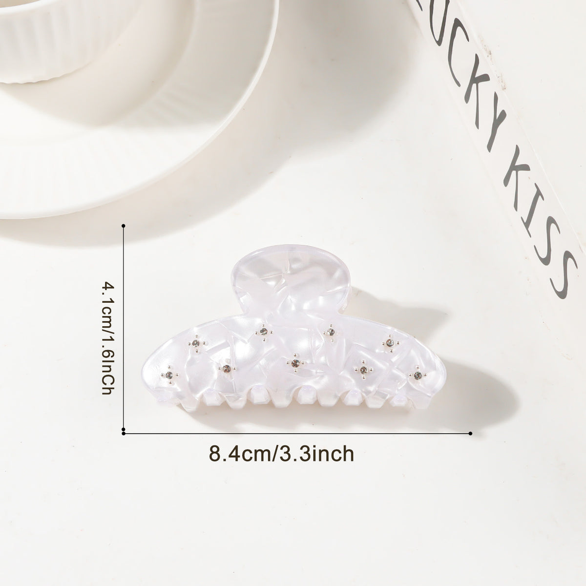 Shell-Patterned Rhinestone Hair Clip - Women's Casual Shark Design