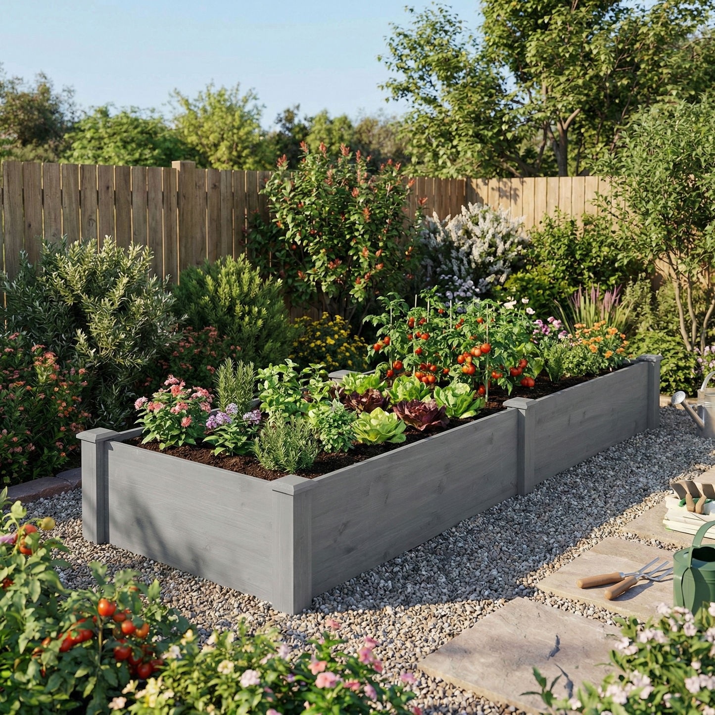 Over Ground Raised Garden Bed 96x28x10'', Large Long Planter Box For