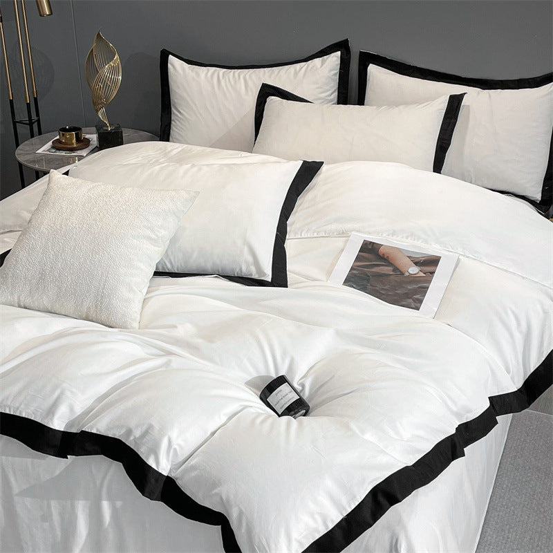 Four-Piece Velvet Bedding Set - Fitted Sheet Duvet Cover Pillowcase
