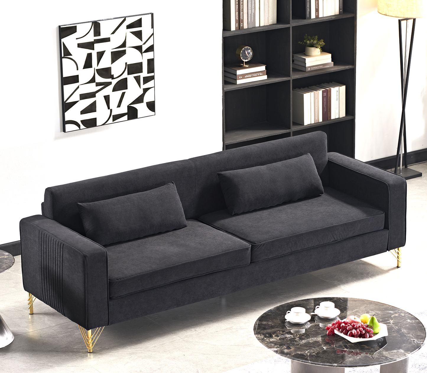 Aesthetic 85.8 Velvet Sofas For Living Room, 3 Seater Couch With