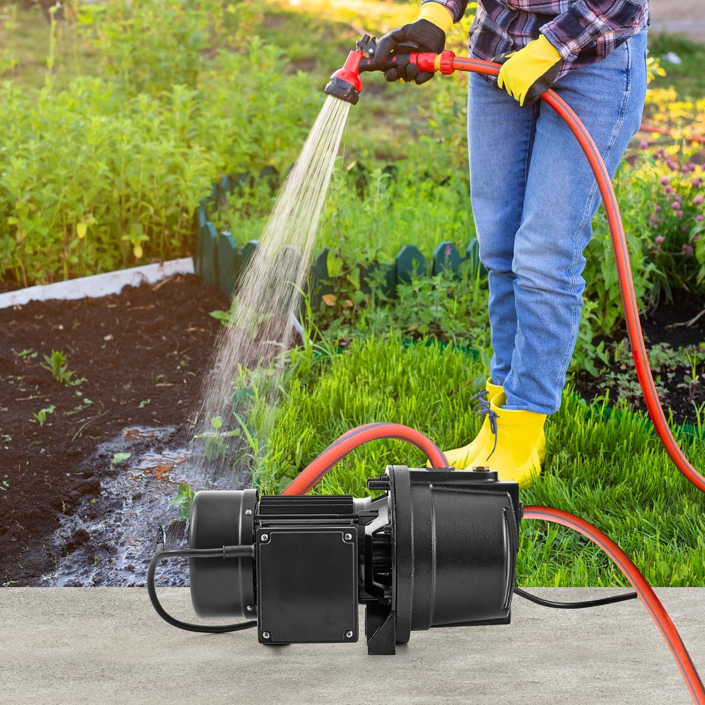 1 HP Shallow Well Jet Water Pump 17.6 GPM 164 ft Head Automatic Pressure Switch Black