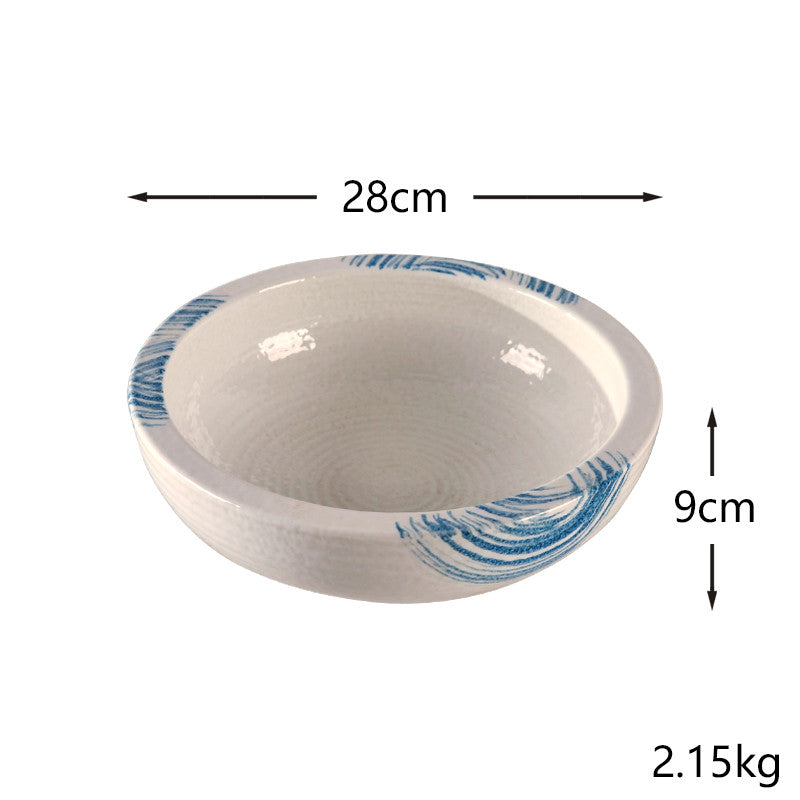 Large Porcelain Kitchen Bowl with Multiple Sizes - Household Home Storage