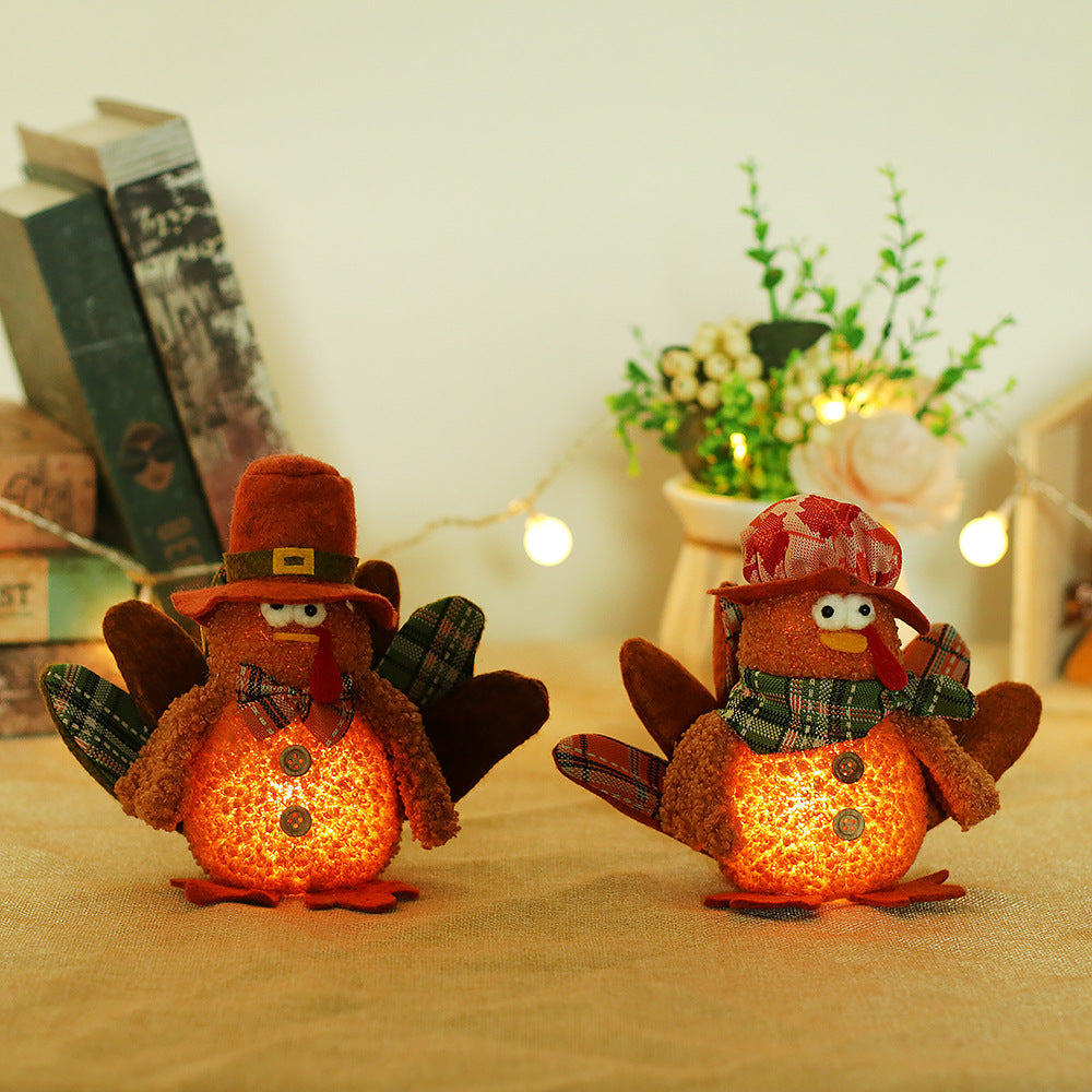 Thanksgiving Turkey Decor Light Emitting Ornament for Festive Home & Party