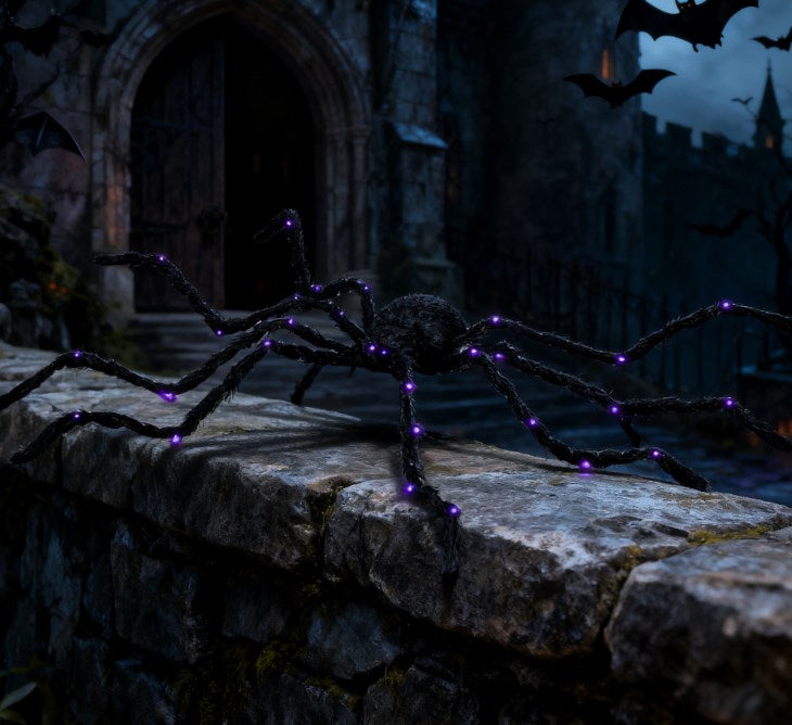 Light-Up Oversized Spider Halloween Yard Decor - Bendable Legs