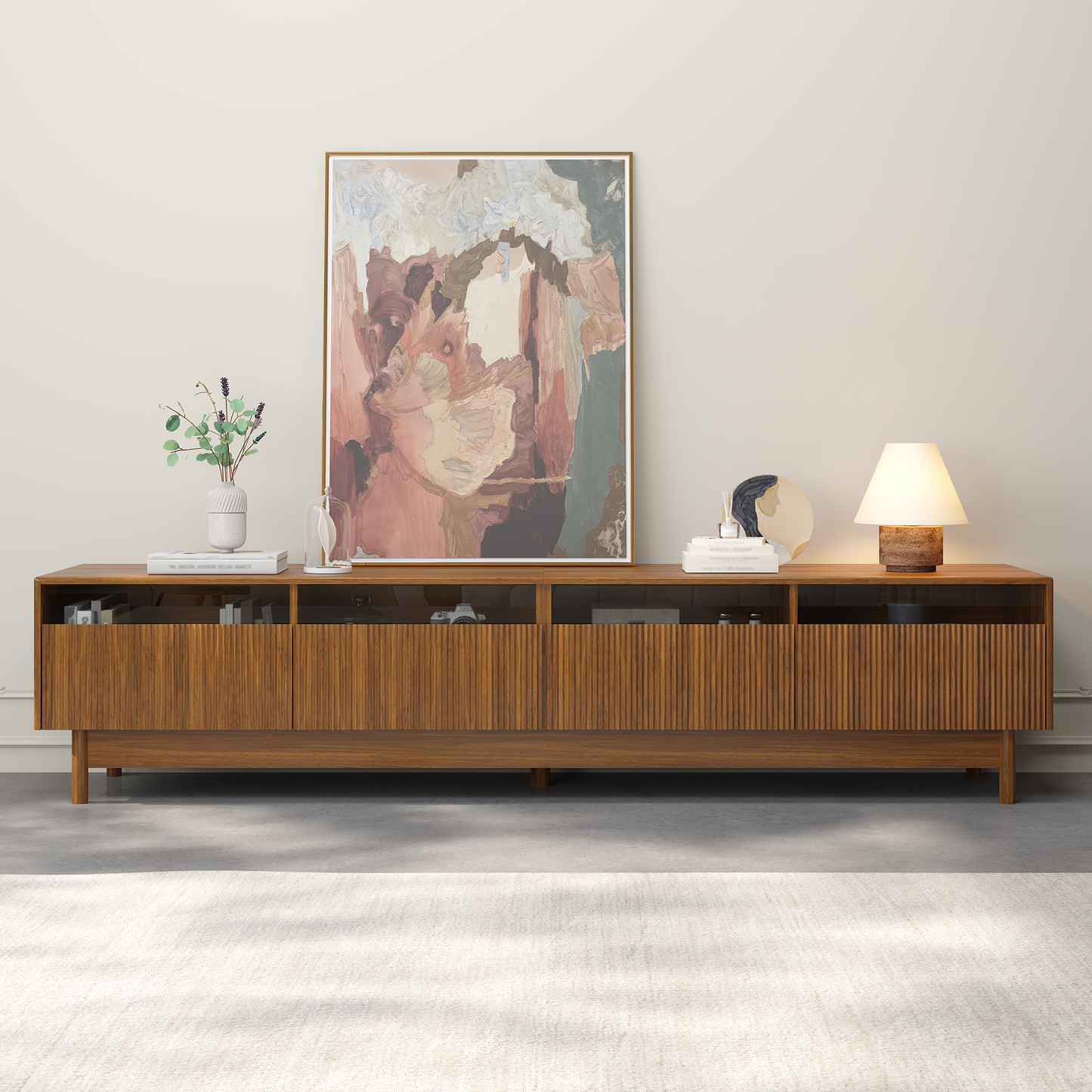 78-Inch TV Stand for Living Room - Modern Entertainment Center
